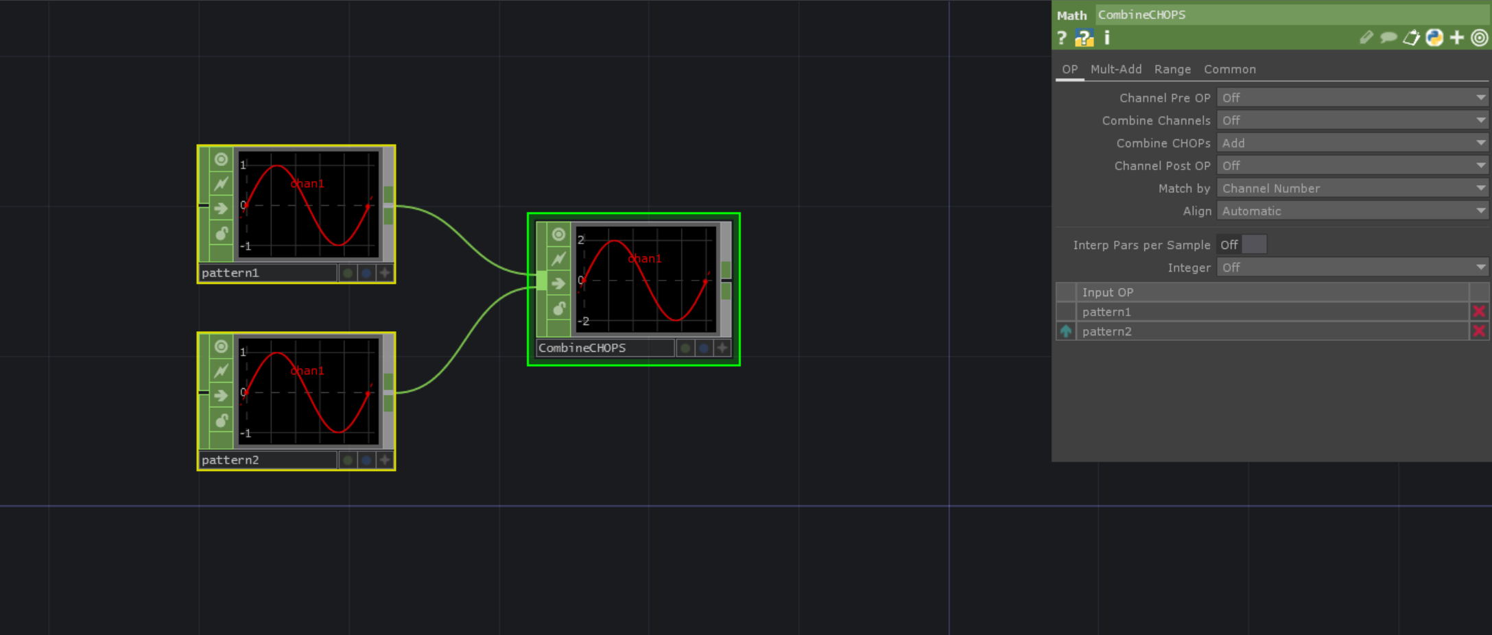 Take two Input Channels and Combine them to One