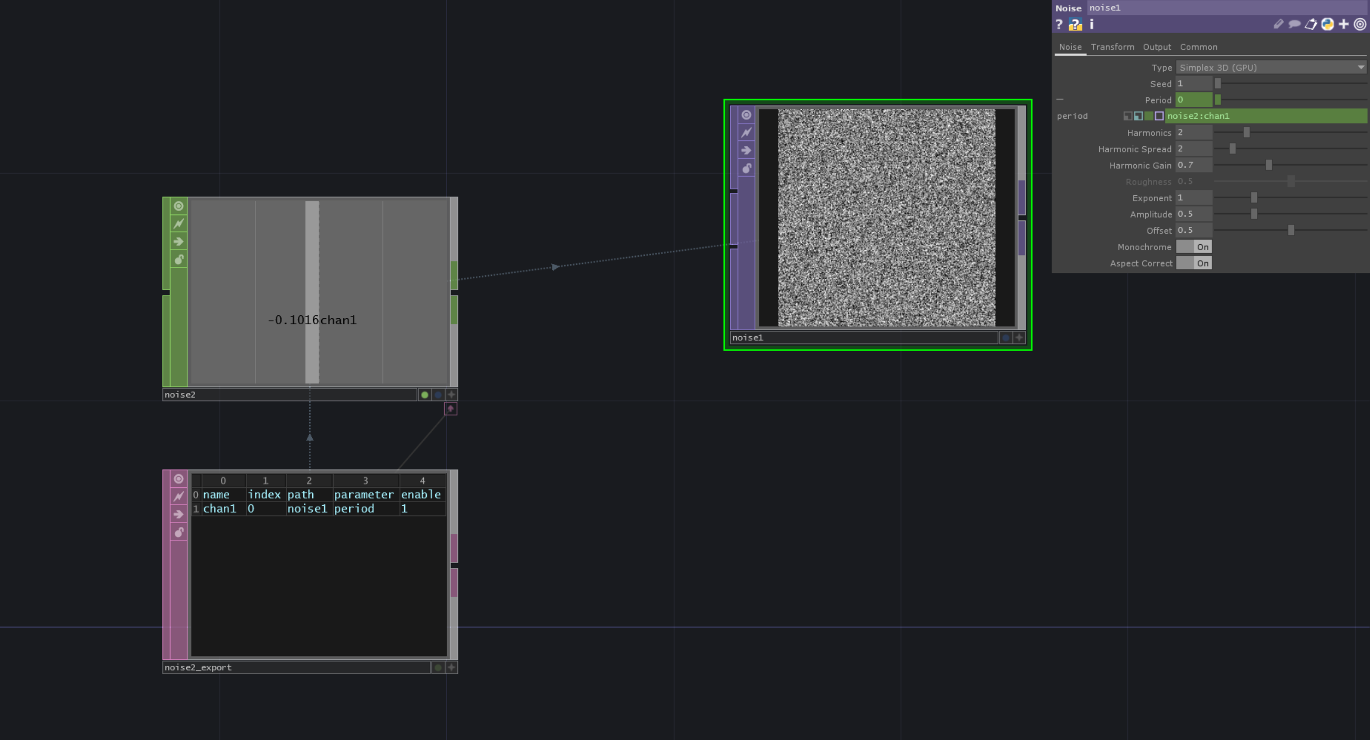 Export for a parameter