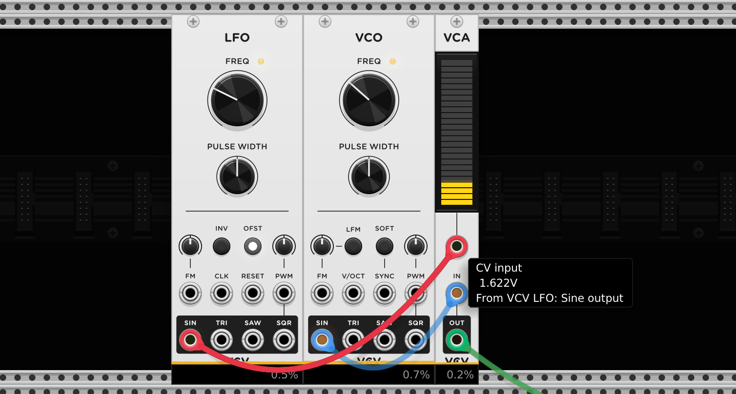 LFO controls a VCA