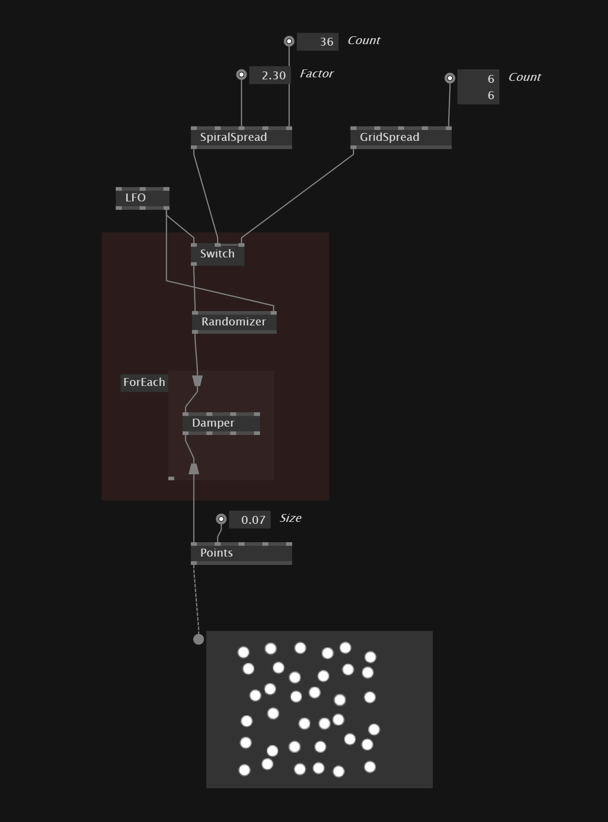 Random Morph Between Spread Values